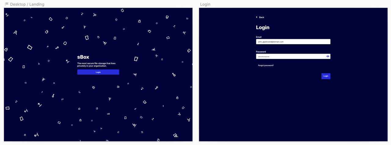 Desktop UI of nested pages