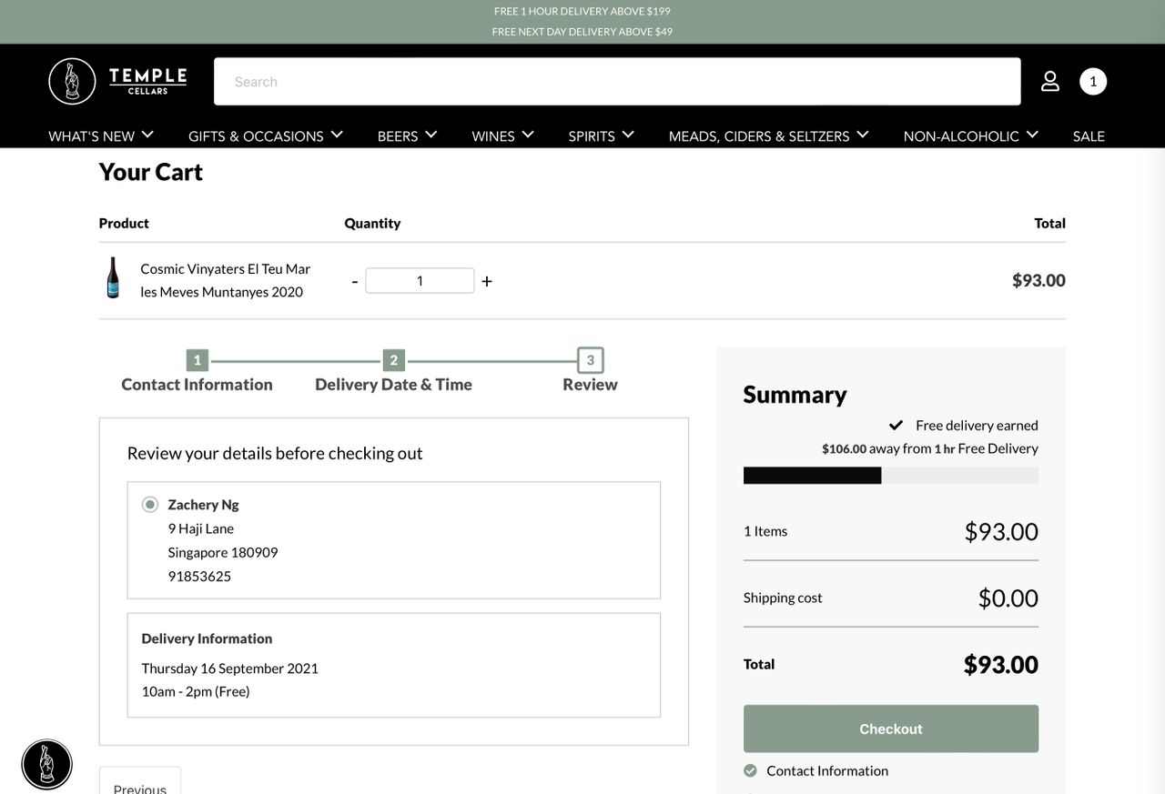 Custom cart application - Review details to checkout
