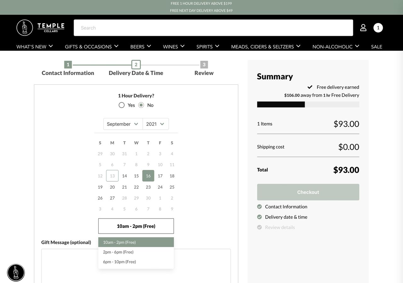 Custom cart application - Select delivery date and time