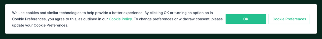 Cookie banner to comply with GDPR