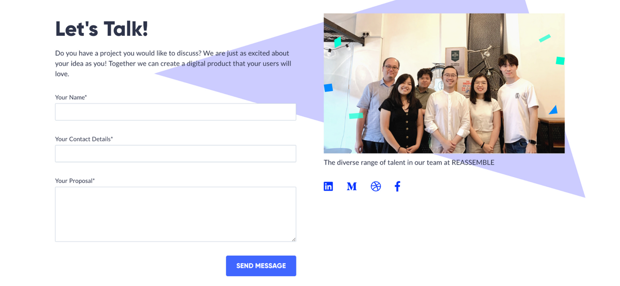 Contact us page with me still in the picture!