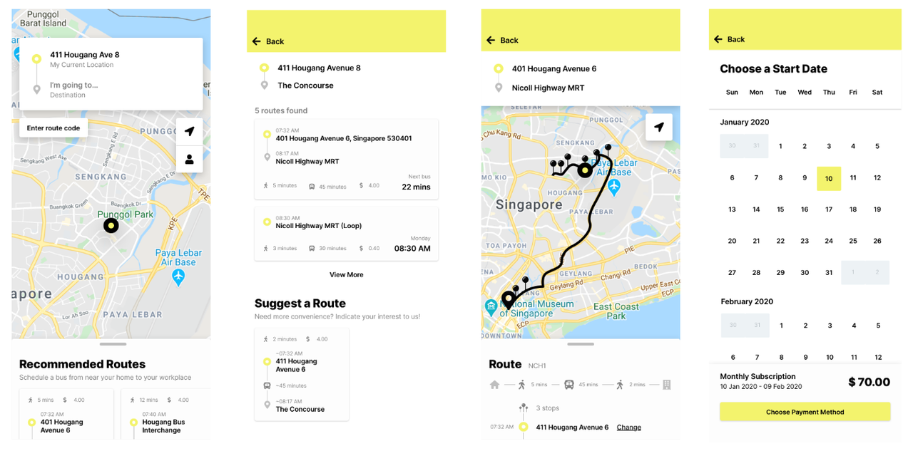 Booking a private bus and choosing the date