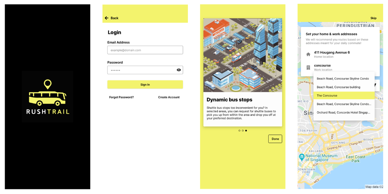Some main pages from the authentication flow